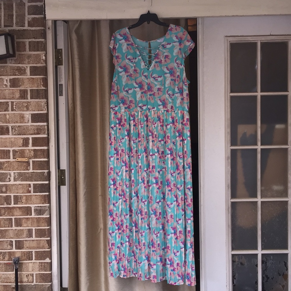 Blue flower dress 2X